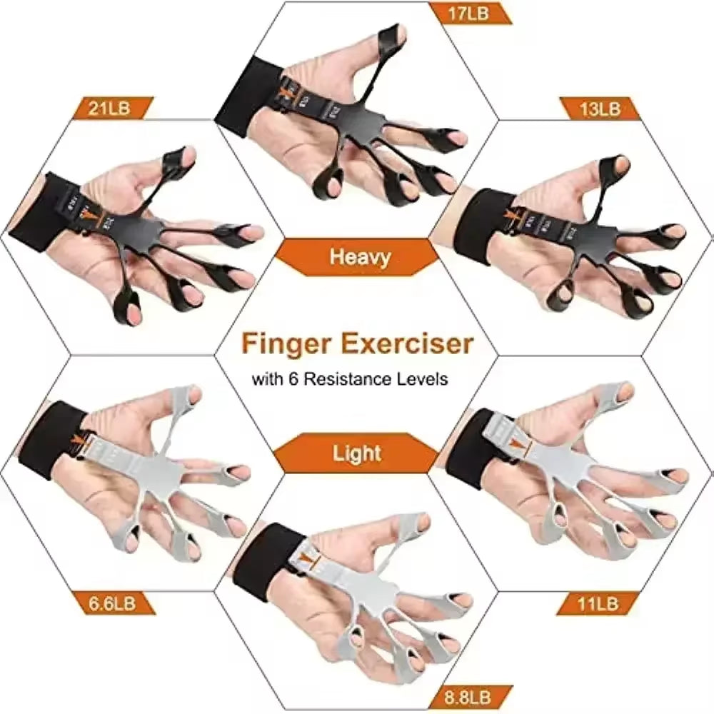 Silicone Grip Training and Exercise Finger Exercise Stretcher Hand Strengthener Arthritis Grip Trainer Hand Brush Expander Grips